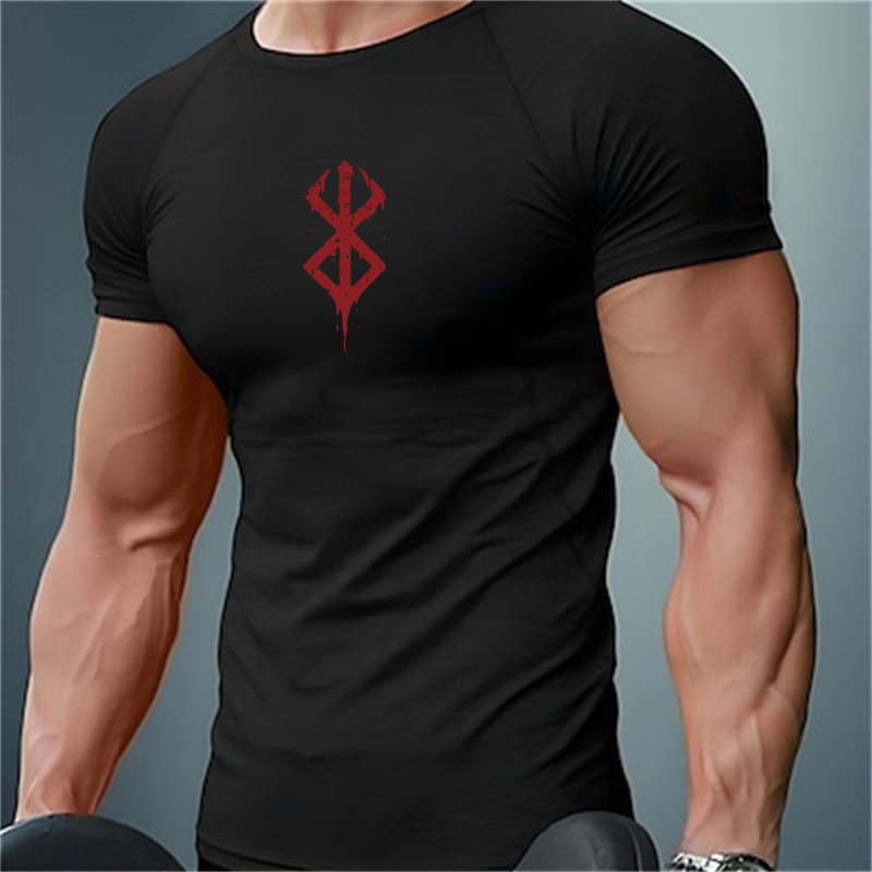 T Shirt Dry Fit - Men's Print Compression Shirts Summer Short